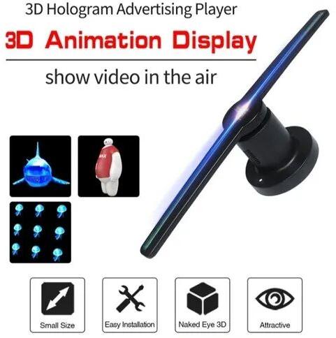 3d Hologram Advertising Fan, Color : Black