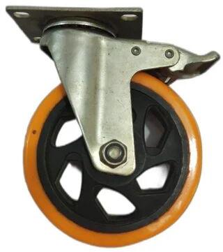 PU Caster Wheel, Color : Orange Black