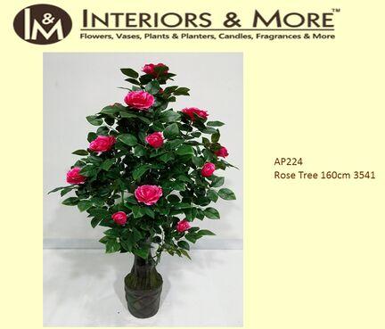 Interiors More Plastic Red Rose Tree, Color : Green