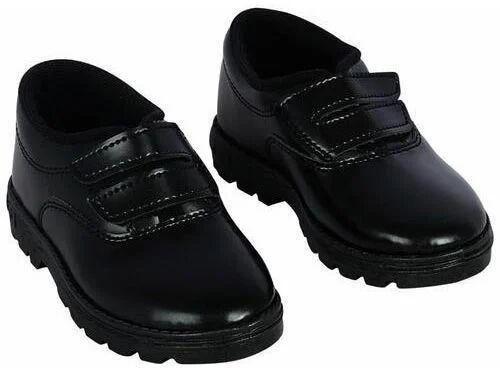 Black French Terrain Synthetic Lather School Uniform Shoes, Size : 7 inch