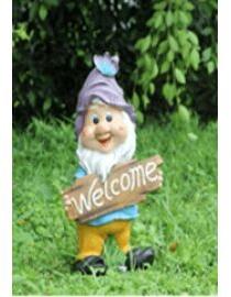 Wonderland Gnome Holding Welcome Statue