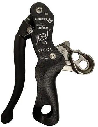 Black IBS Aluminium Alloy Double Stop Descender, for Fall Protection