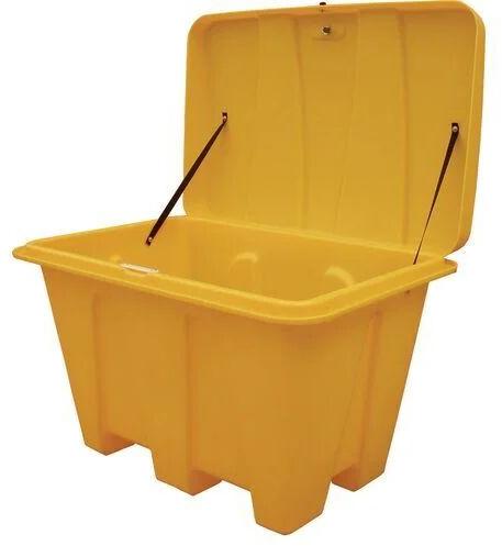 Rectangular Plastic Bulk Storage Bins, Color : Yellow