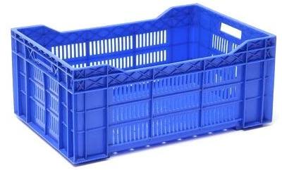 Polypropylene (PP) Industrial Storage Plastic Crate, Shape : Rectangular