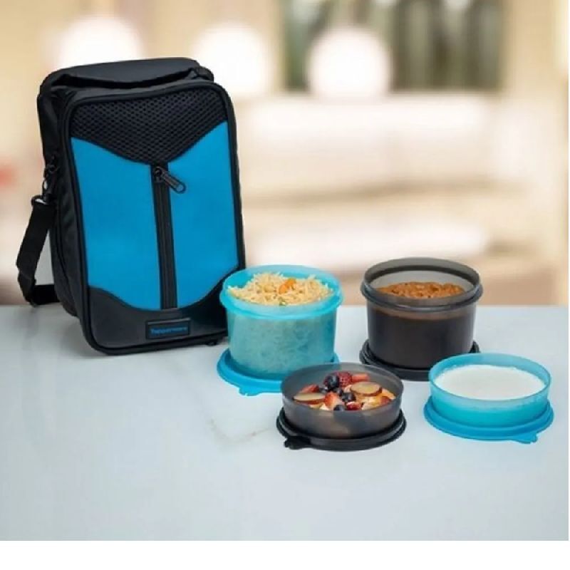 Plastic Lunch Box Set, Color : Blue Black