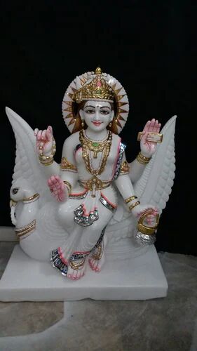 Marble Brahmani Mata Statue, For Worship, Color : White