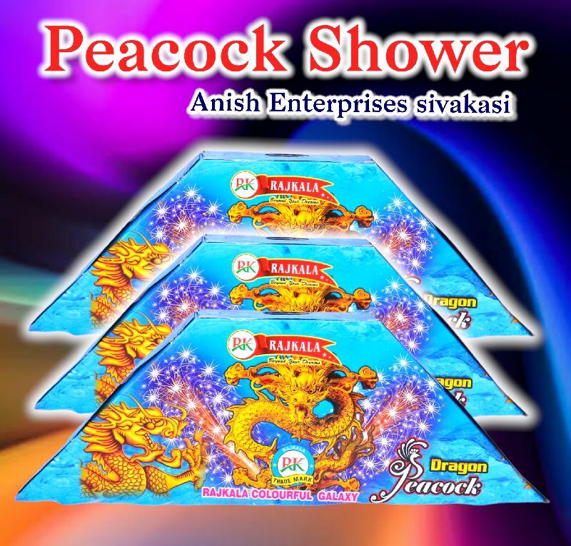 peacock shower colorful cracker