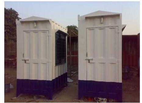 Ms Portable Security Cabin, for Construction Sites, Companies etc, Color : White, Blue