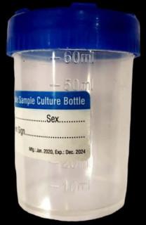 Transparent Round 60 Ml Non Sterile Urine Container, Feature : Disposable, Durable, Eco Friendly