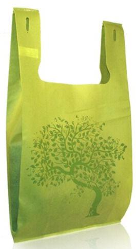  Green Non Woven Bag, Pattern : Plain, Printed