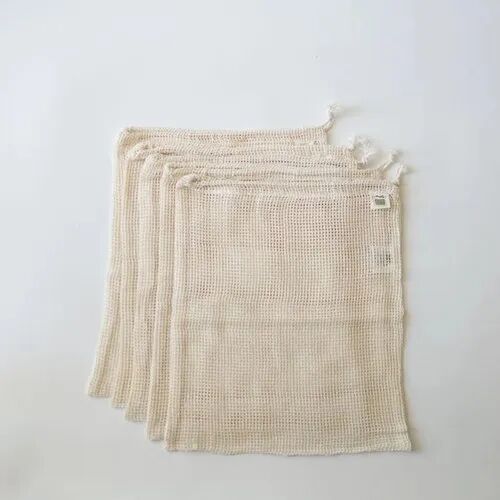 Mesh Cotton Reusable Bag, Handle Type : CORD