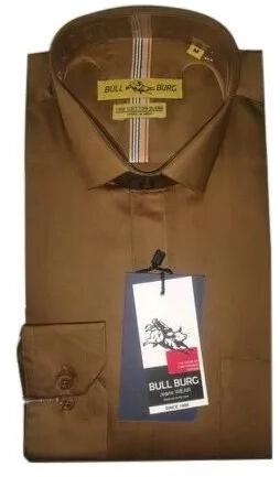 Mens Brown Plain Shirt