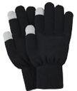 Black Partial-Finger Knit Touchscreen Gloves