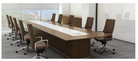 Rectangular Wooden Conference Room Table