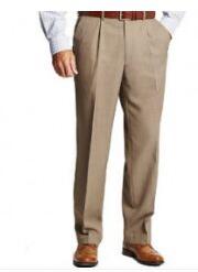 Solid Beige Formal Trousers
