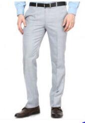 Solid Light Grey Formal Trousers