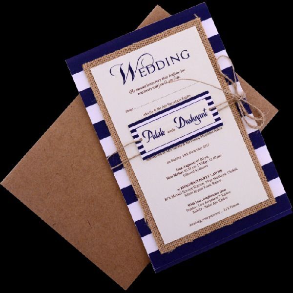Imported Kraft Paper Customized Wedding Invitations, Printing Type : Screen