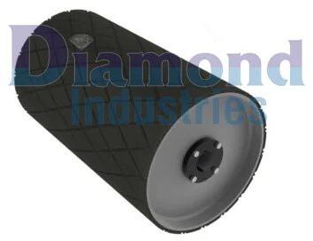 Diamond Mild Steel Rubber Conveyor Pulley, for Industrial