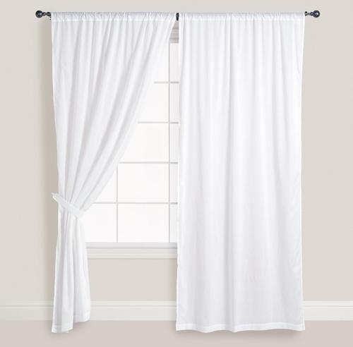 Plain Cotton Curtain, Color : White