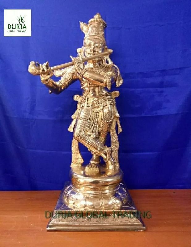 Krishna Statues, Color : Golden (Gold Plated)