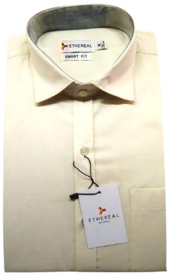 Plain Collar Neck Cotton Mens Formal Shirts, Packaging Type : Plastic Bag