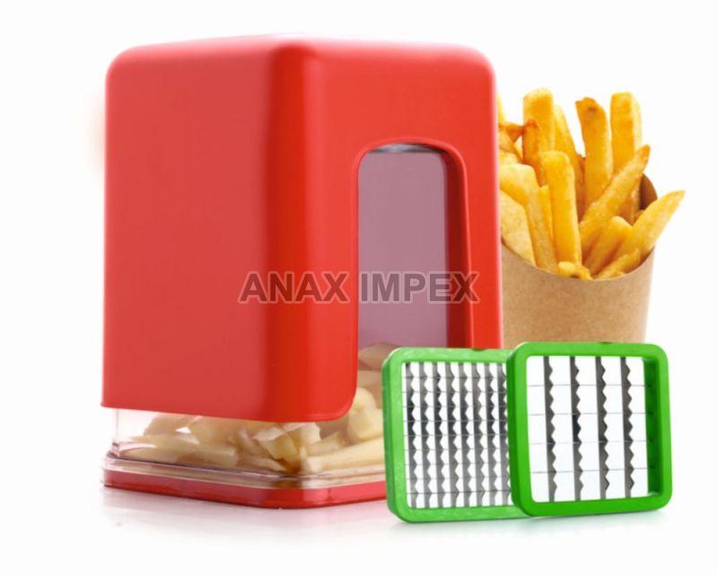 Manual Plastic Potato Finger Chips Cutter, Color : Red
