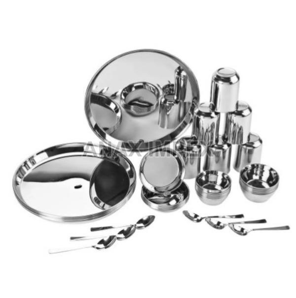 Silver Pain Stainless Steel Dinner Set, Size : All Sizes
