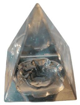 CRYSTAL GANESHA PYRAMID (SIZE 1.5 INCHES), Size : 3.55 × 3.55 × 3.81 cm