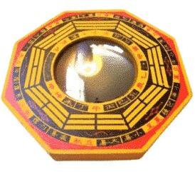 FENGSHUI WOODEN BAGUA CONVEX MIRROR (SIZE 6.5 INCHES)