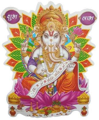 GANESHA POSTER (PACK OF 4 PIECES), Size : 9 × - × 9 cm