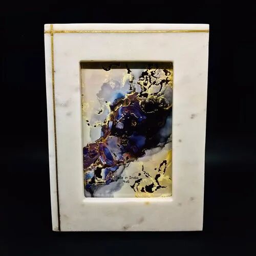 Marble Photo Frame, Color : White