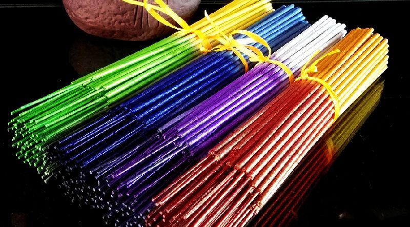 AAA Grade MULTI - COLOR METALLIC Raw Agarbatti Unscented Incense