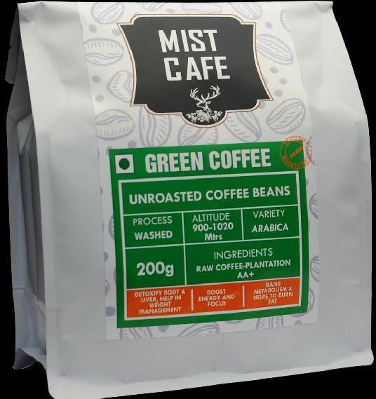 MIST CAFE ORGANIC GREEN COFFEE BEANS, Shelf Life : 18 Months