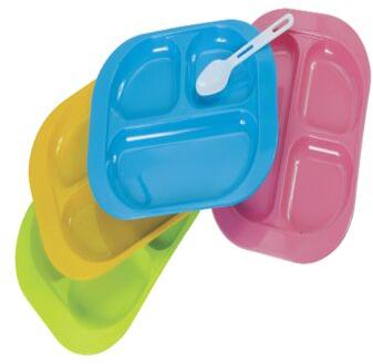 Microwave safe kids plates, Color : blue, yellow, pink, green