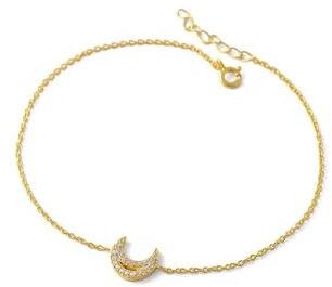 silver moon anklet