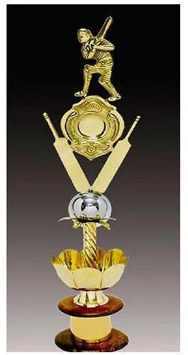 Brass Cricket Trophy, Color : Golden (Gold Plated)