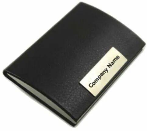 Leather Visiting Card Holder, Color : Black