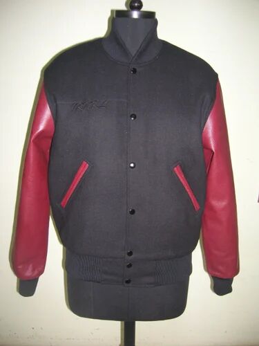 Caliber India Wool leather Varsity Jacket, Occasion : Casual Wear