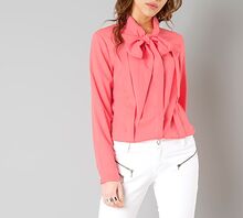 Girls Coral bow shirt