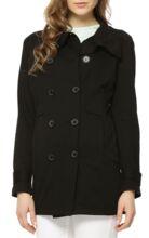 Womens Long double breasted coat, Technics : Plain Dyed