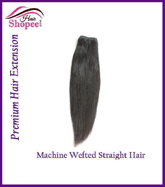 Machine Wefted Straight Hairs - HairShopee Remy Indian Human Hairs