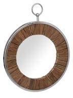 Stainless round mirror with metal frame, Size : 32 x 1.5 x 30.5 inches
