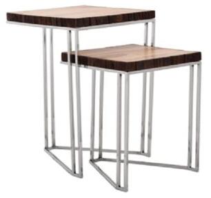 Stainless Steel Base Nesting Table Set