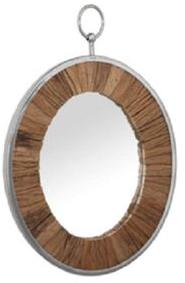 Wooden and Stainless Steel Frame Mirror