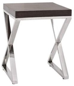 X Cross Stainless Steel Base End Table bedside table