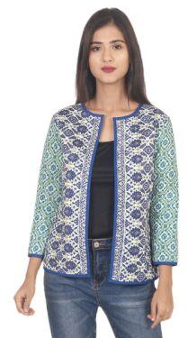 Floral Print Multicolor Reversible Quilted Jacket