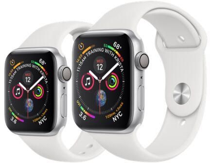 Apple Watch Series 4 Silver Aluminum Case With White Sport Band