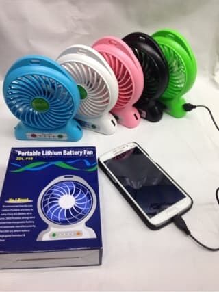 Plastic Rechargeable Mini Fan, Color : Mix