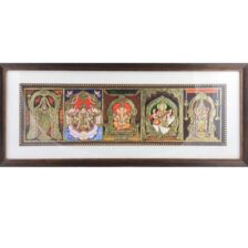 5 Gods Tanjore Painting