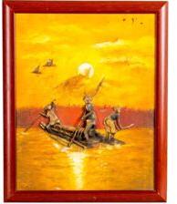 Boat Mural Work Wall Painting, Style : Abstract